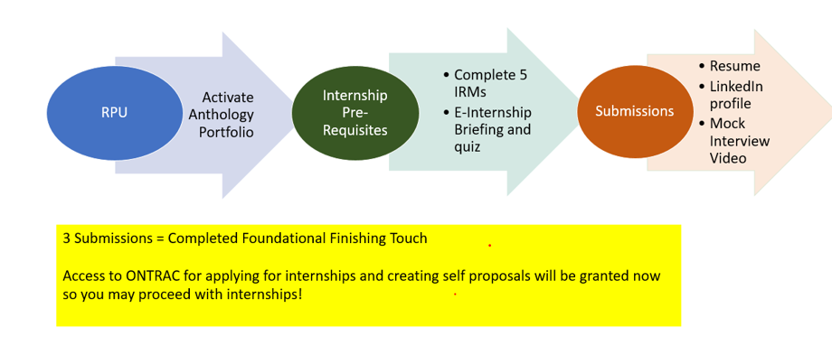 Flowchart of RPU to Internship Pre-requisites to Submissions